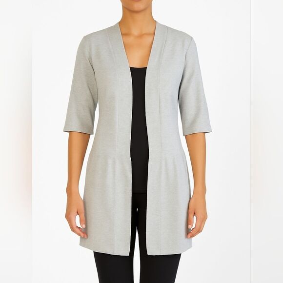 Talbots Sweaters - Talbots Womens Gray Elbow Sleeve Pure Merino Wool Cardigan Size 2x* Mature Work